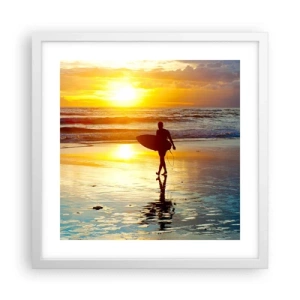 Póster en marco blanco - El regreso del guerrero - 40x40 cm