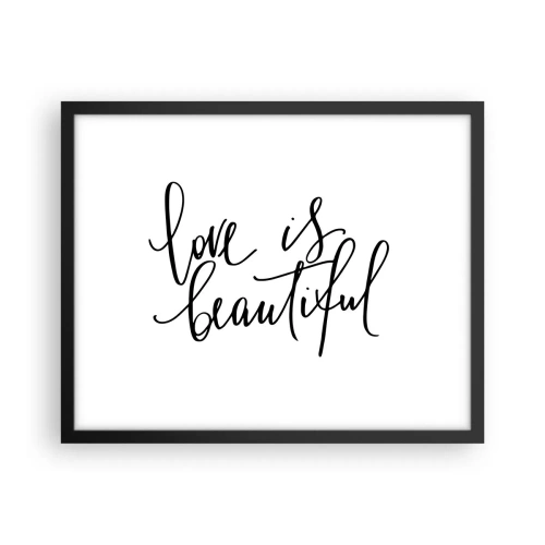 Póster en marco negro - Leer y repetir - 50x40 cm