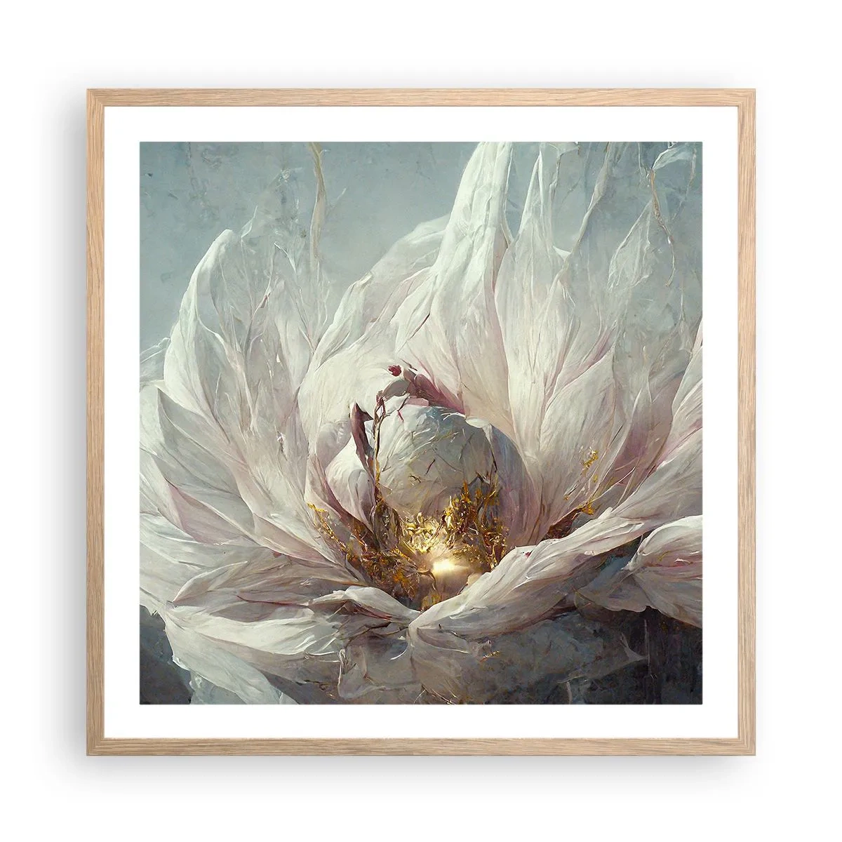 Póster en marco roble claro - Florece una vez cada cien años - 60x60 cm
