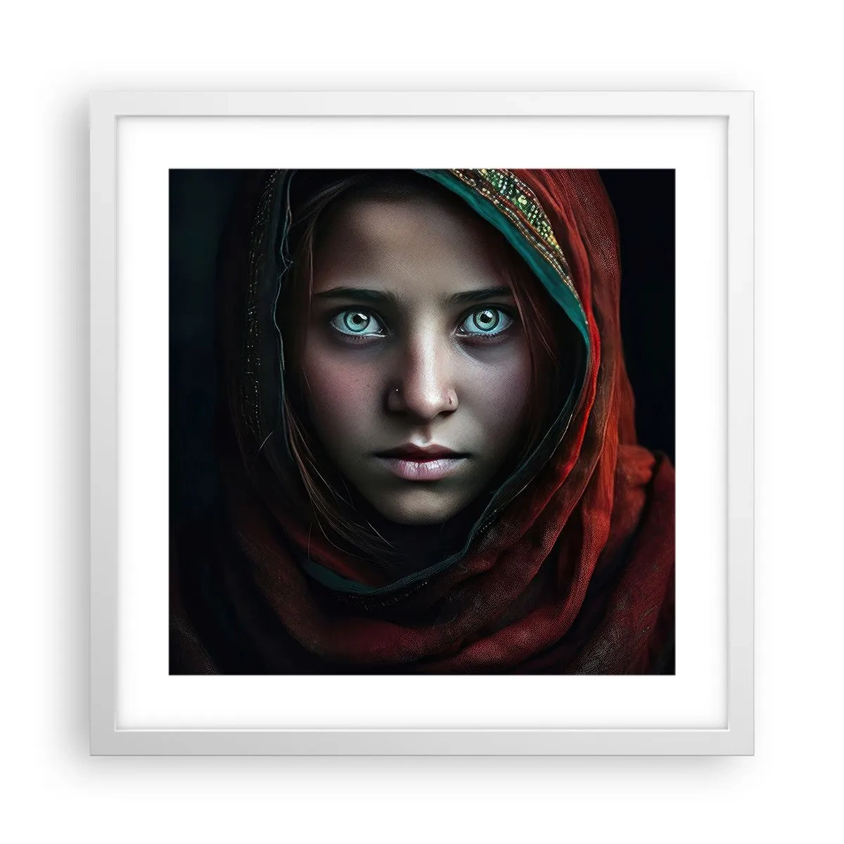 Póster en marco blanco - Princesa del Este - 40x40 cm