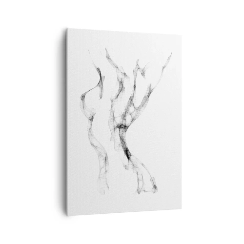 Cuadro sobre lienzo - Impresión de Imagen - Líneas delicadas y abstractas que se asemejan a estelas de humo sobre un fondo claro. - 70x100cm - Hermosa y fuerte - Decoración de pared moderna para salón y dormitorio ARTTOR