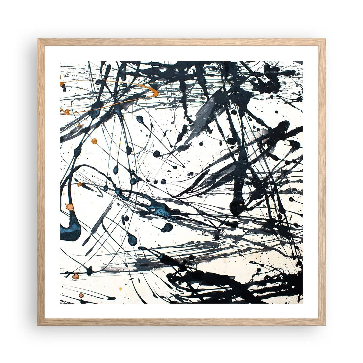 Póster en marco roble claro - Abstracción expresionista - 60x60 cm