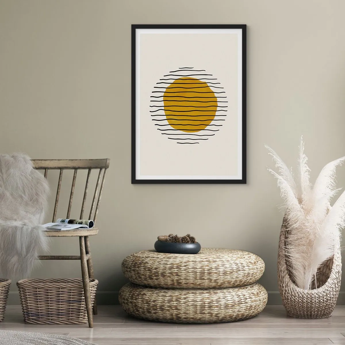 Póster en marco negro - Abstracción cálida - 61x91 cm