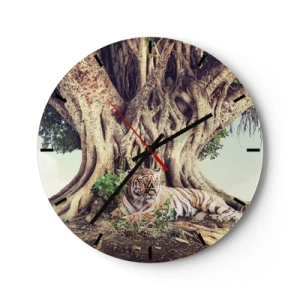 Reloj de pared - Reloj de vidrio - Una visión desde el Génesis - 40x40 cm