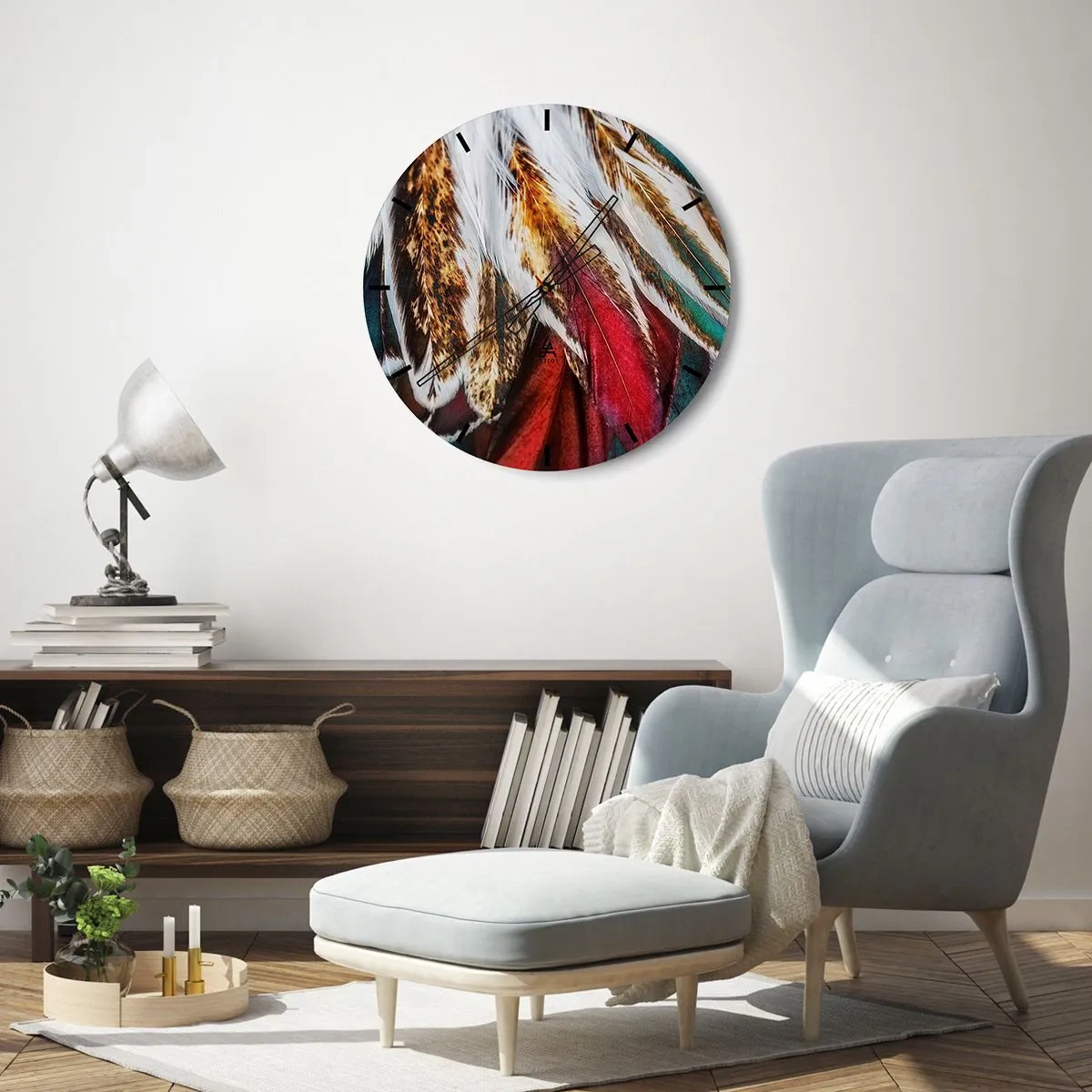 Reloj de pared - Reloj de vidrio - Los misterios del vuelo - 40x40 cm