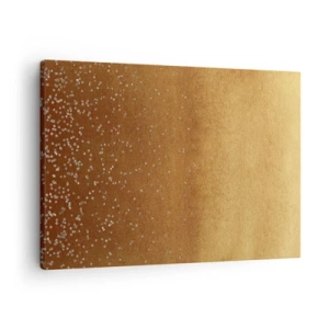Cuadro sobre lienzo - Impresión de Imagen - Un degradado dorado con brillo sutil y adornos. - 70x50cm - Nacimiento de la luz - Decoración de pared moderna para salón y dormitorio ARTTOR