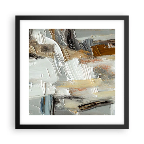 Póster en marco negro - Estratificación de colores - 40x40 cm