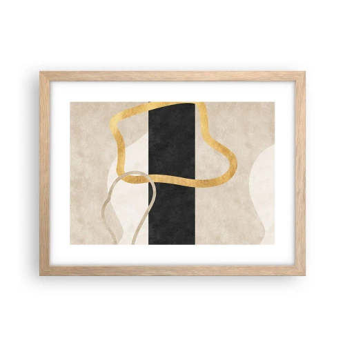 Póster en marco roble claro - Formas en bucle - 40x30 cm