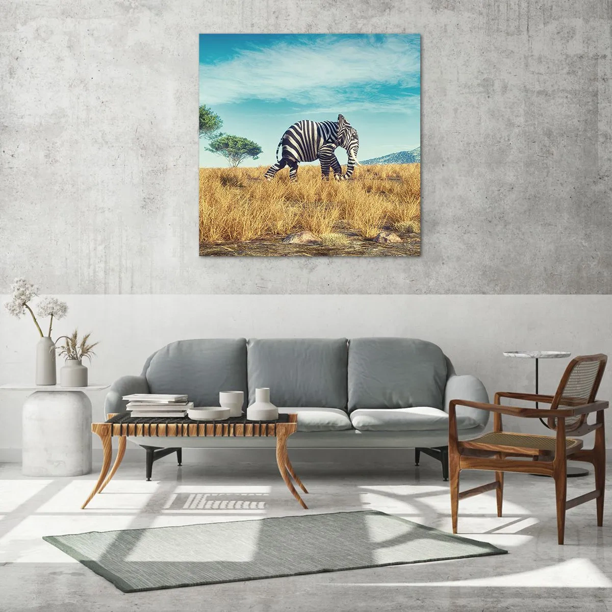 Cuadro sobre vidrio - Impresiones sobre Vidrio - El gris ya no está de moda - 40x40 cm