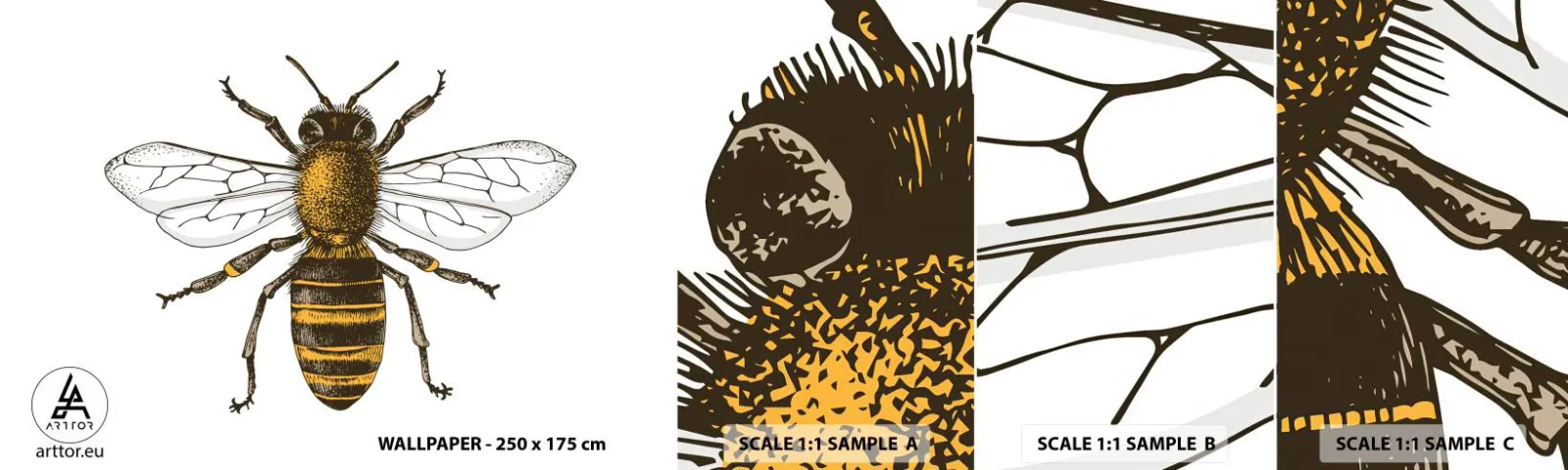 Muestra De Fotomural Standard Eco - Bondad natural - Abeja, Insecto, Naturaleza - 100x30 cm