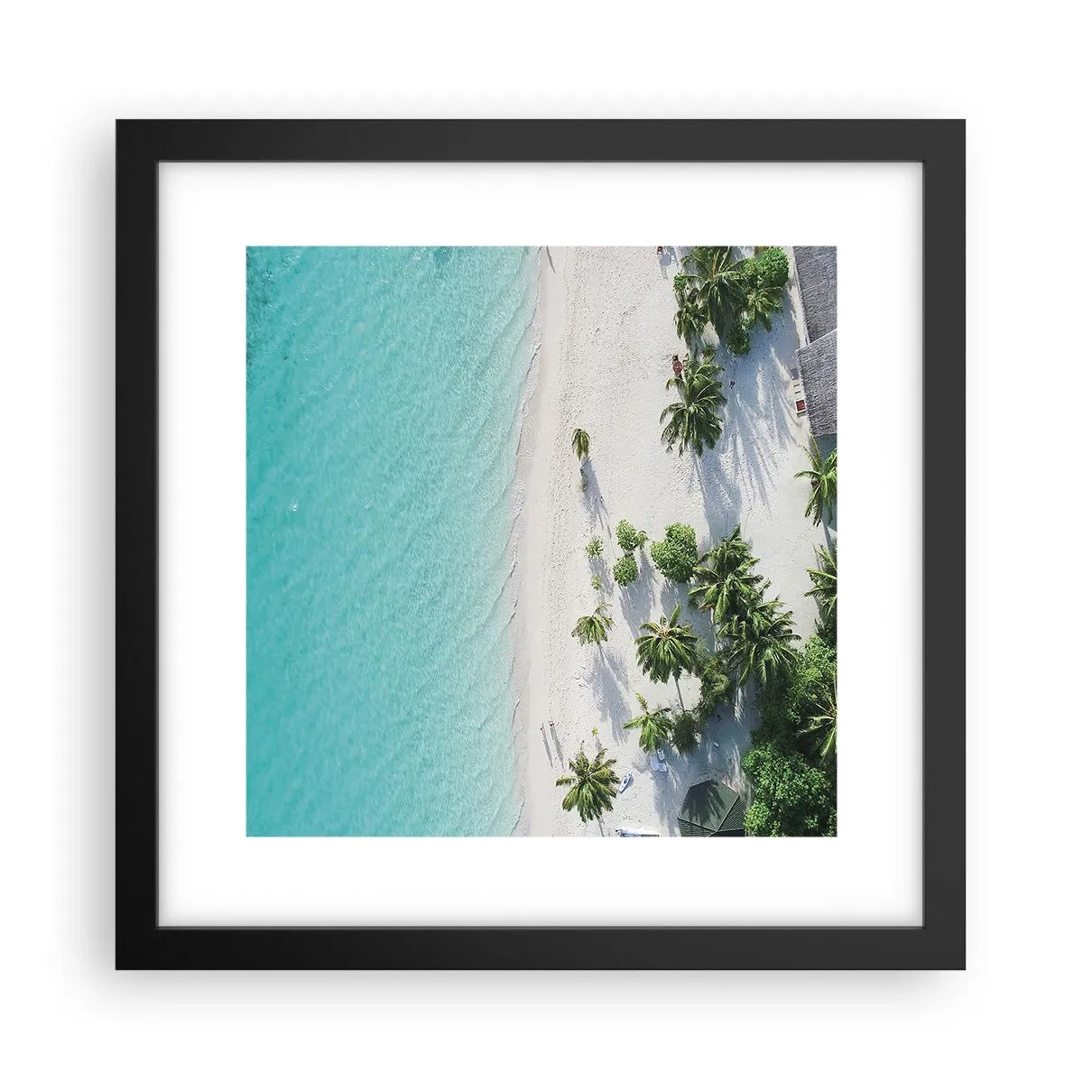 Póster en marco negro - Vacaciones en el paraíso - 30x30 cm