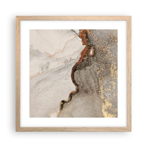 Póster en marco roble claro - En la frontera de los colores - 40x40 cm