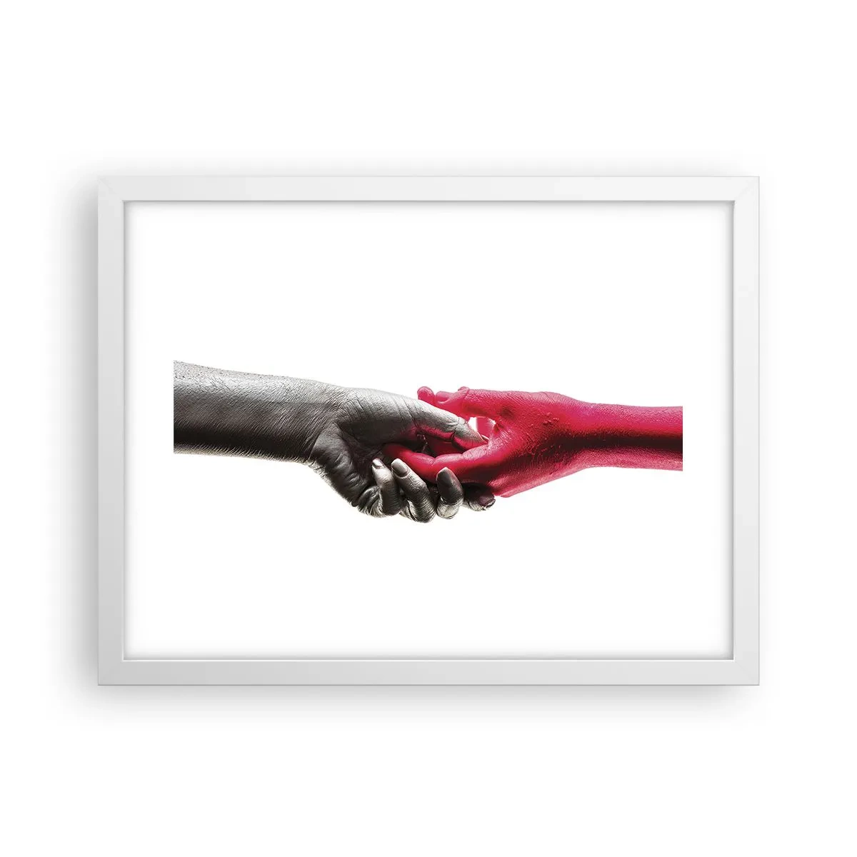Póster en marco blanco - Juntos, aunque diferentes - 40x30 cm