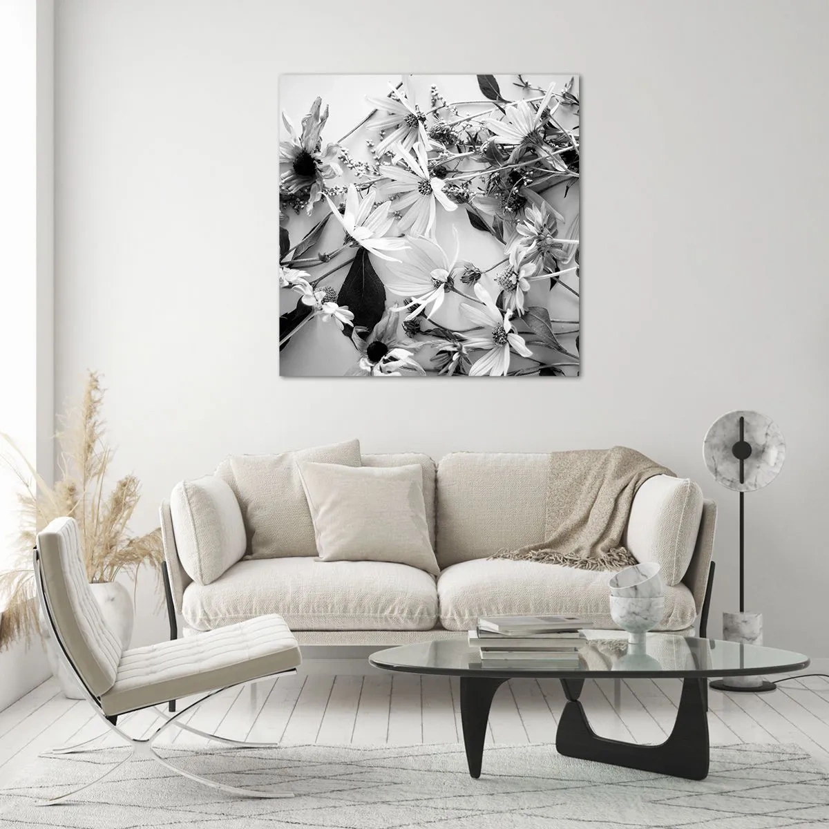 Cuadro sobre vidrio - Impresiones sobre Vidrio - Un no ramo de flores - 40x40 cm