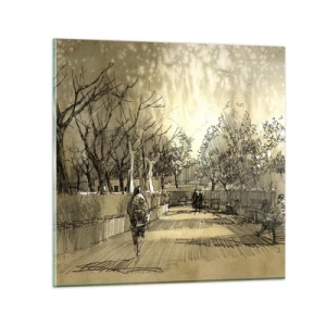 Cuadro sobre vidrio - Impresiones sobre Vidrio - Un momento hecho a pluma - 40x40 cm