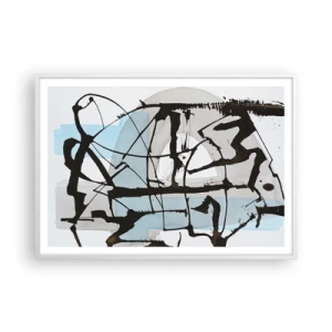 Póster en marco blanco - Azul a pesar de todo - 100x70 cm