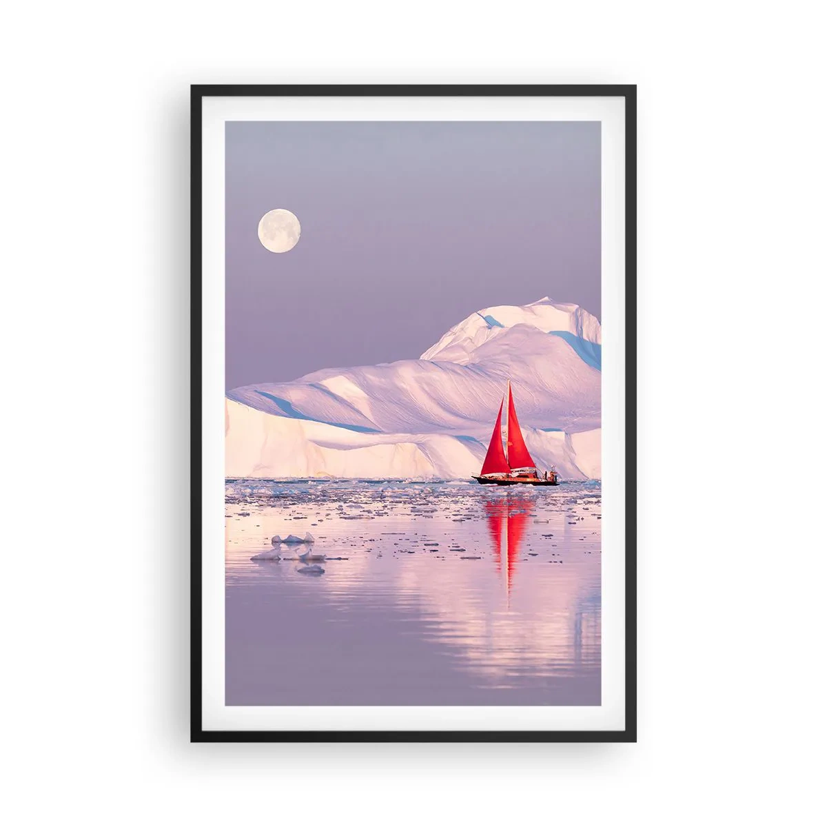 Póster en marco negro - El calor de la vela, el frío del hielo - 61x91 cm