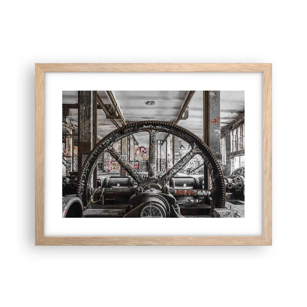 Póster en marco roble claro - La vida secreta de una fábrica - 40x30 cm