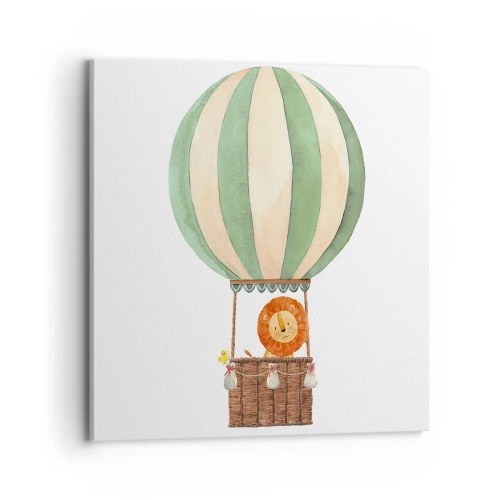 Cuadro sobre lienzo - Impresión de Imagen - Los viajes del león - 70x70 cm