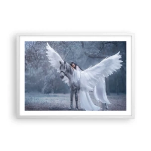 Póster en marco blanco - Un momento de inspiración - 70x50 cm