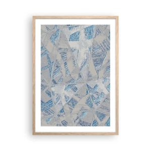 Póster en marco roble claro - En un laberinto gris azulado - 50x70 cm