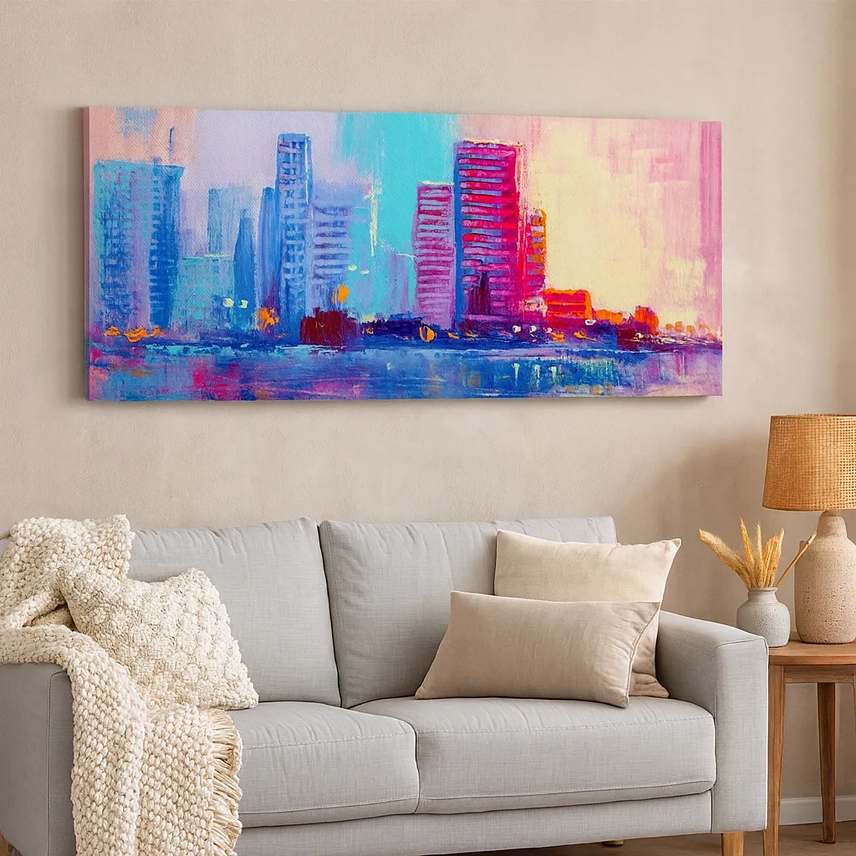 Cuadro sobre lienzo - Impresión de Imagen - Bañado en color - 30x30 cm