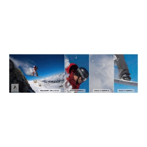 Muestra de fotomural Premium Canvas - Y te convertiste en parte del lugar - Paisaje, Snowboarding, Deporte - 100x30 cm