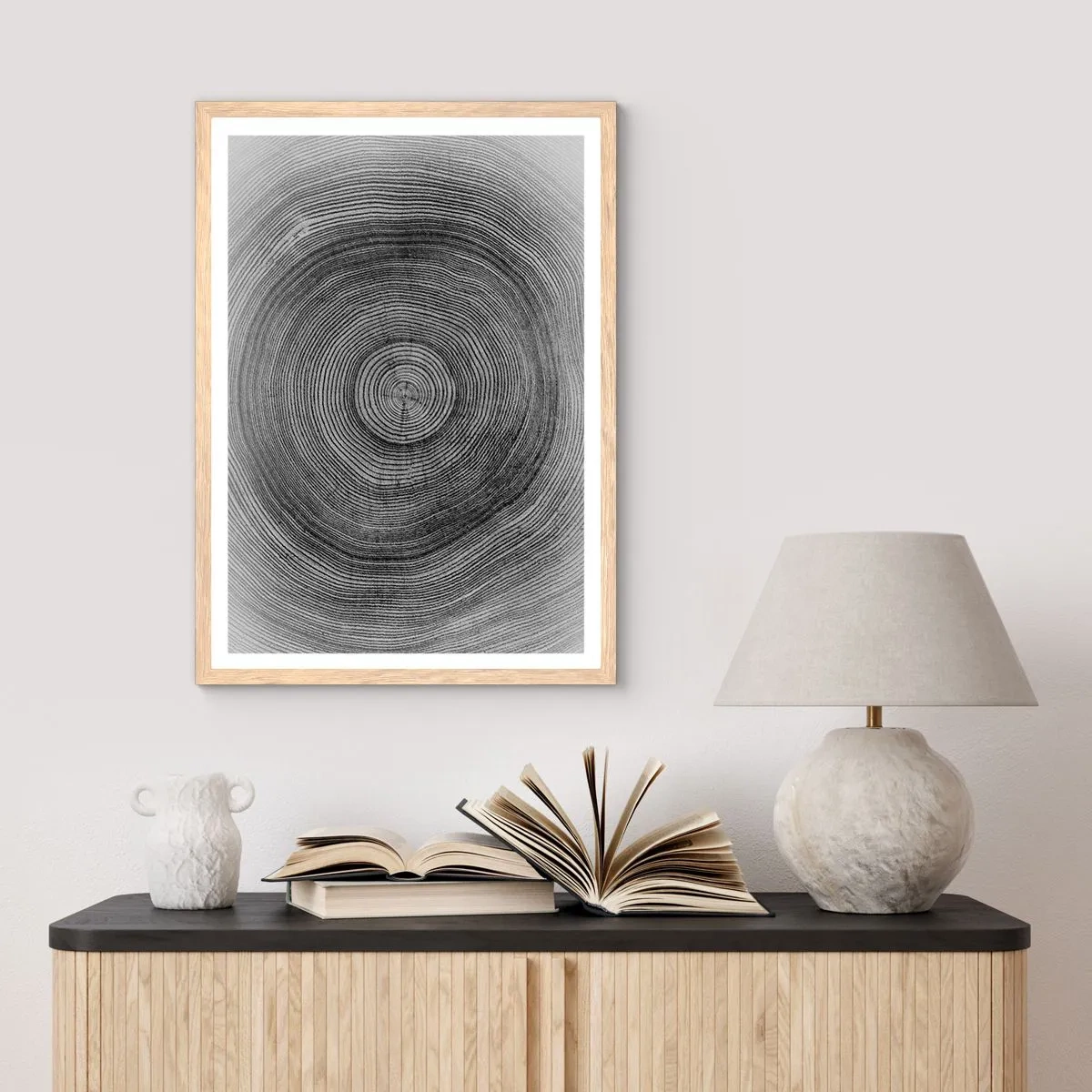 Póster en marco roble claro - El paso del tiempo - 70x100 cm