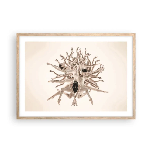Póster en marco roble claro - Floreciendo en la danza - 70x50 cm