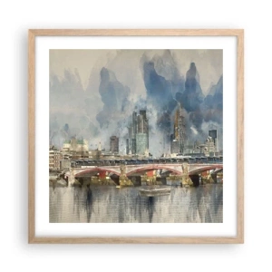 Póster en marco roble claro - Londres en todo su esplendor - 50x50 cm