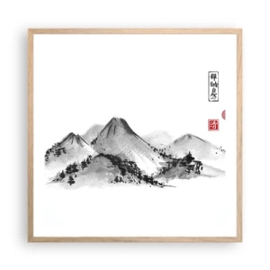 Póster en marco roble claro - Más allá de lo lejano - 60x60 cm