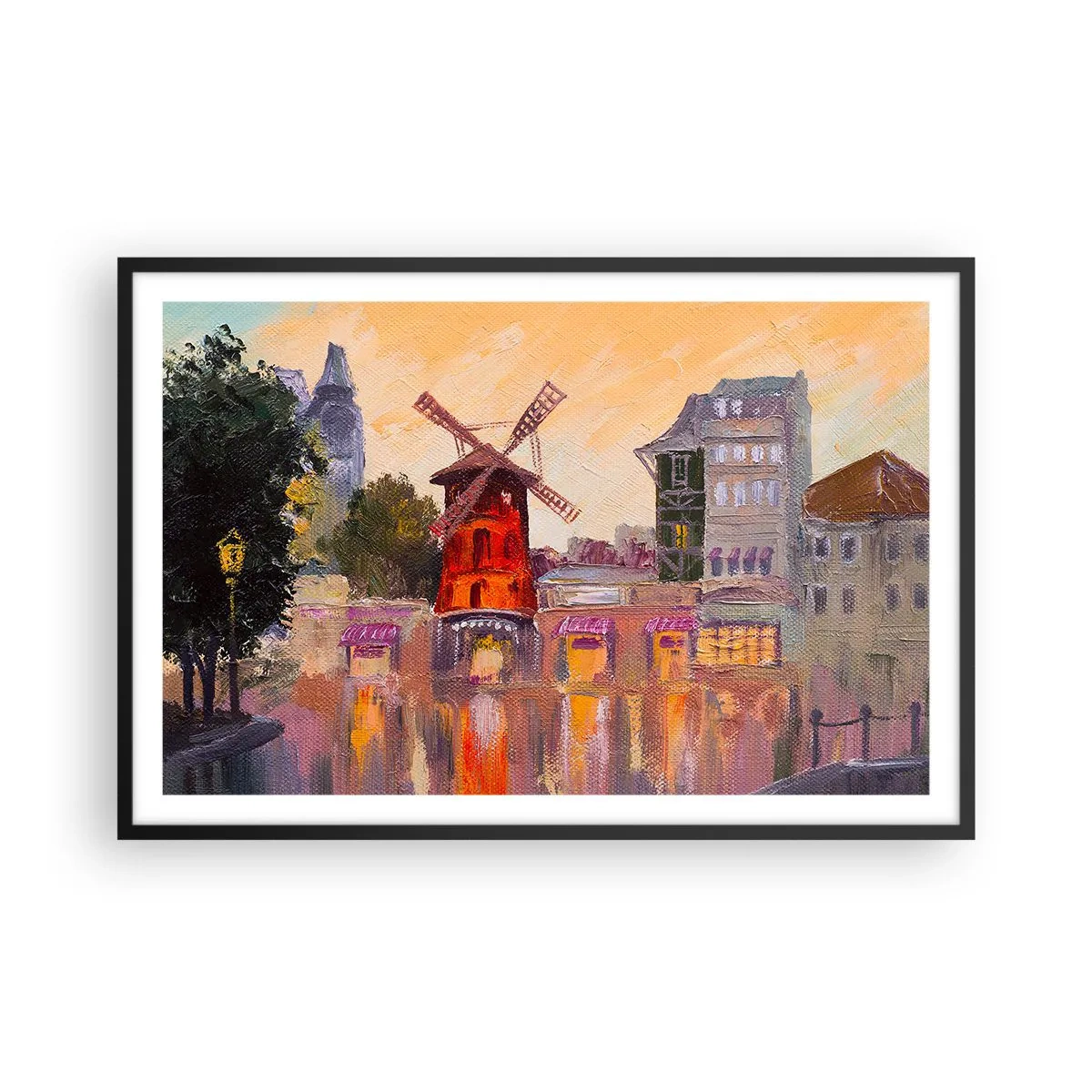 Póster en marco negro - Iconos parisinos - Moulin Rouge - 91x61 cm