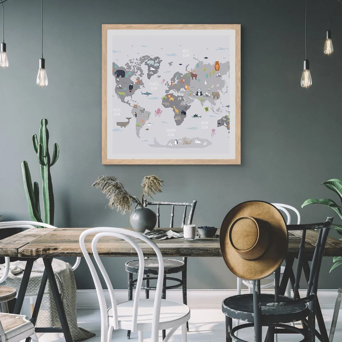 Póster en marco roble claro - Dime de dónde eres... - 40x40 cm