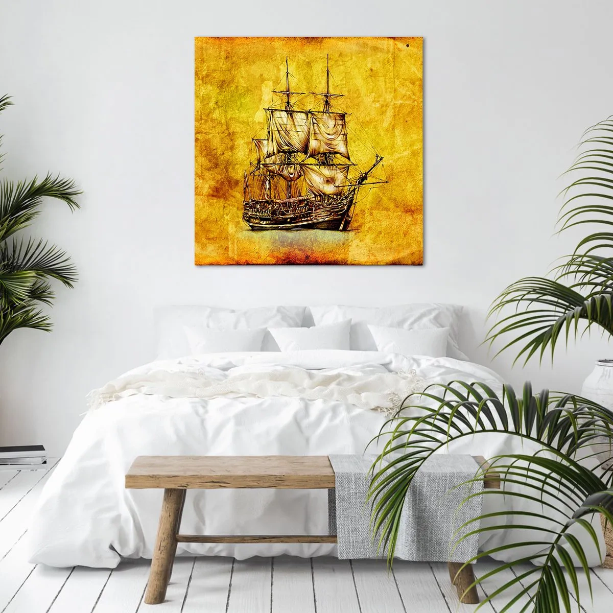 Cuadro sobre lienzo - Impresión de Imagen - ¡Rumbo a la isla Tortuga! - 40x40 cm