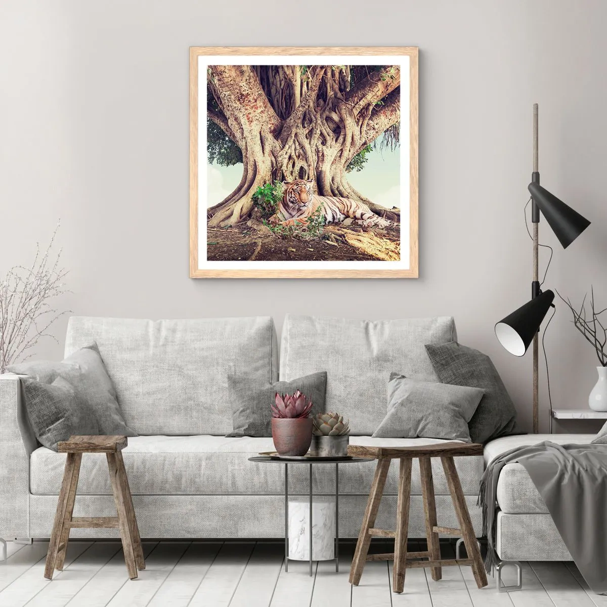 Póster en marco roble claro - Una visión desde el Génesis - 40x40 cm