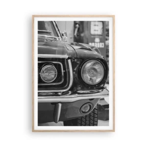 Póster en marco roble claro - Paseo rudo - 70x100 cm