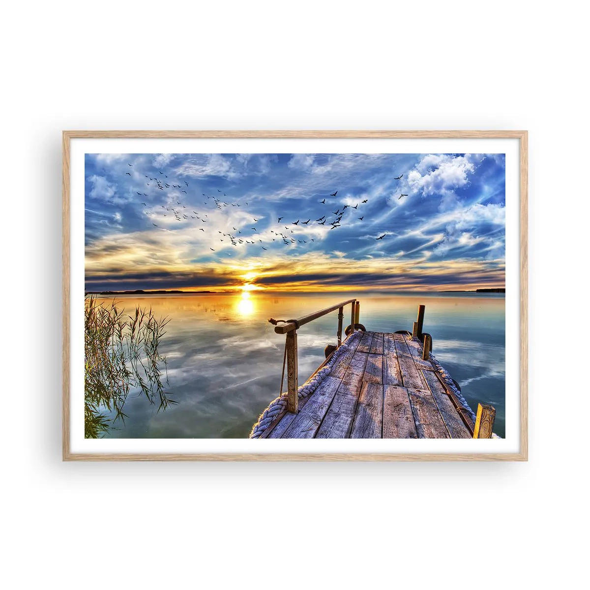 Póster en marco roble claro - El viento se va a descansar - 100x70 cm