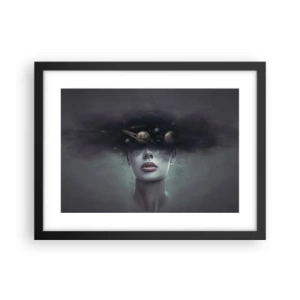 Póster en marco negro - Y los planetas sienten... - 40x30 cm