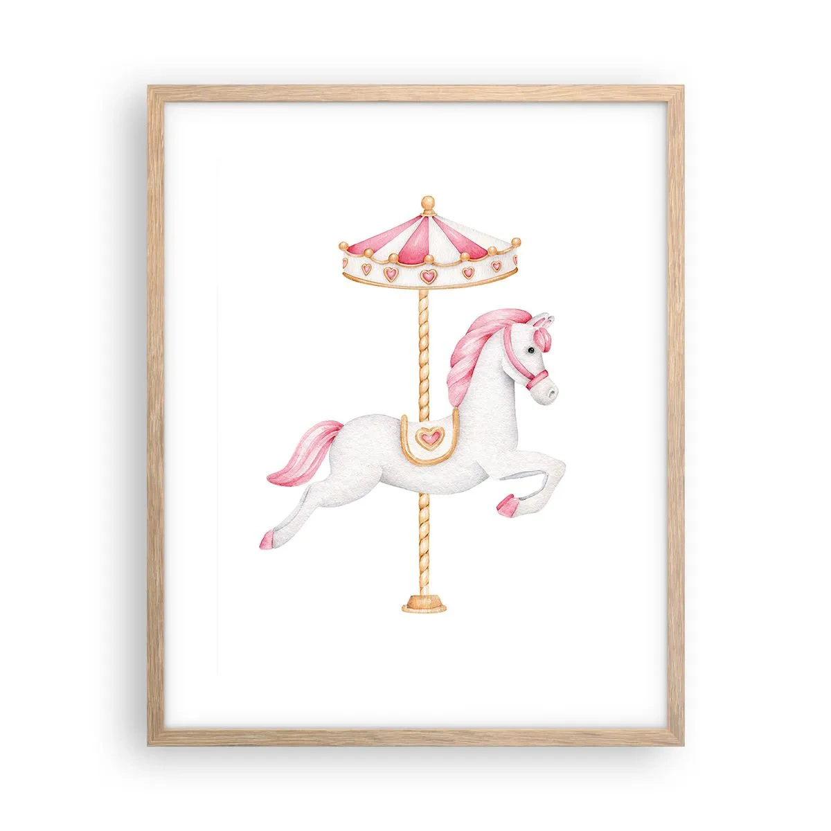 Póster en marco roble claro - Partió al galope - 40x50 cm