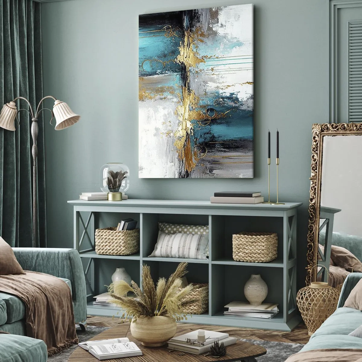 Cuadro sobre lienzo - Impresión de Imagen - Todo fluye - 55x100 cm