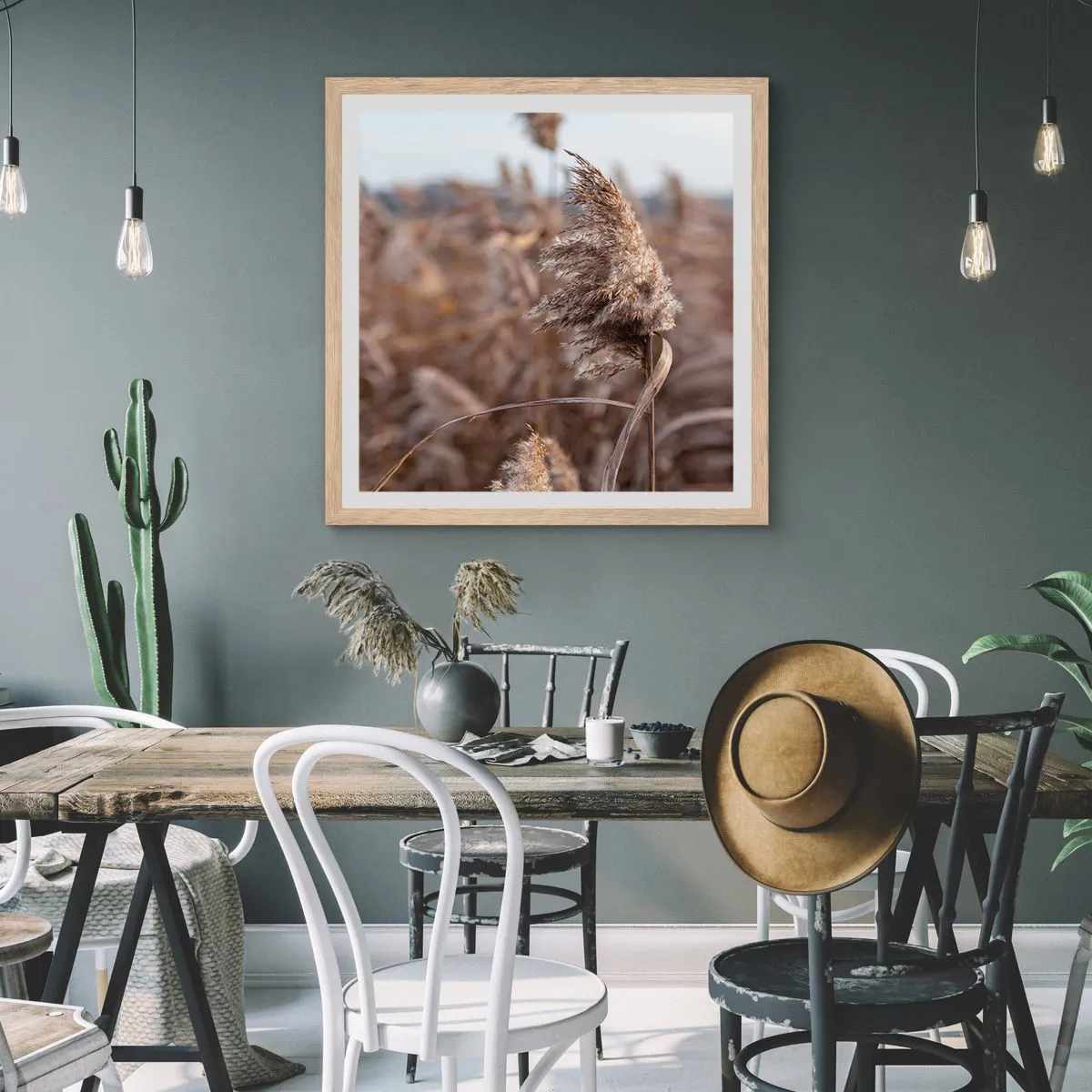 Póster en marco roble claro - Es hora de volar con el viento - 40x40 cm