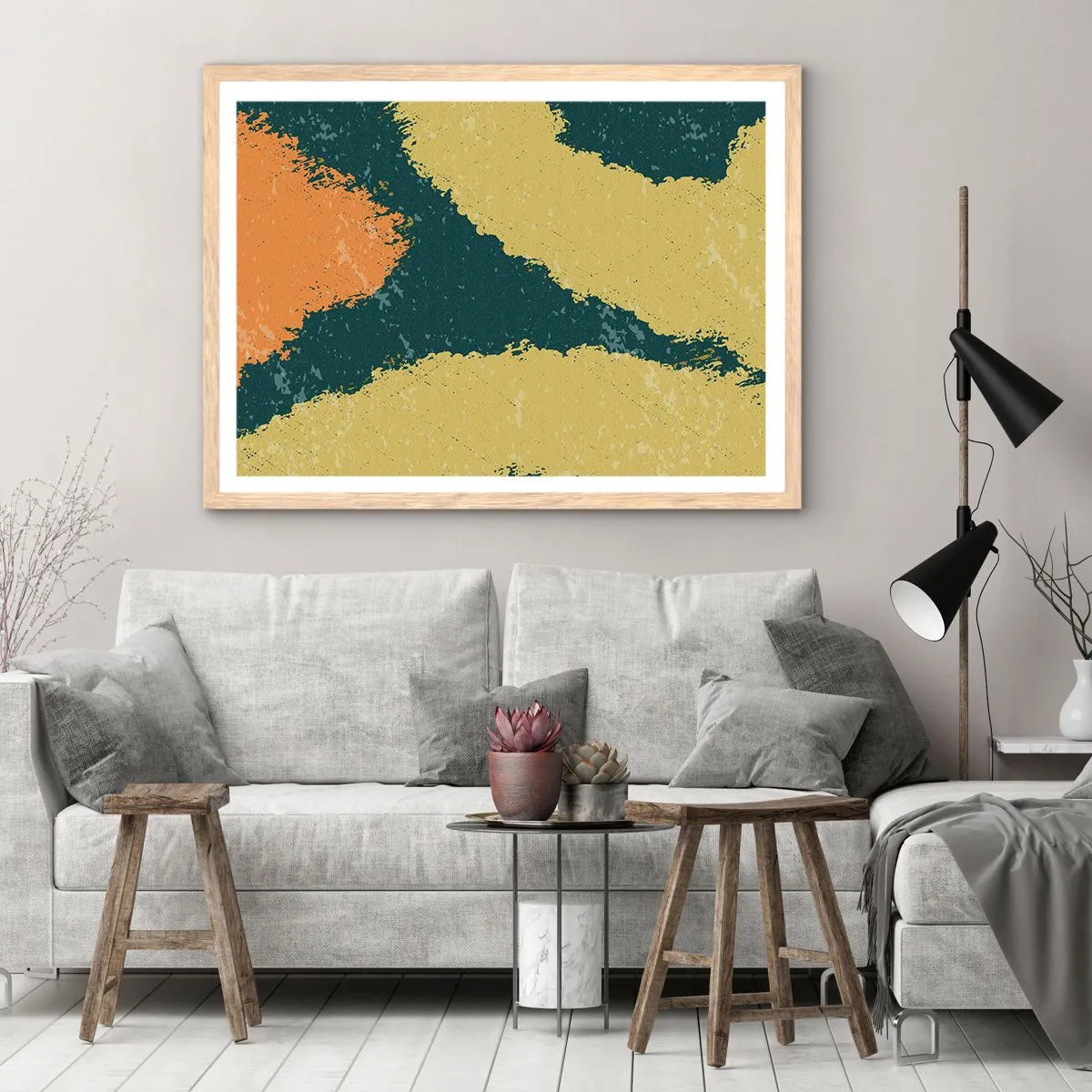 Póster en marco roble claro - Abstracción - a cámara lenta - 50x40 cm