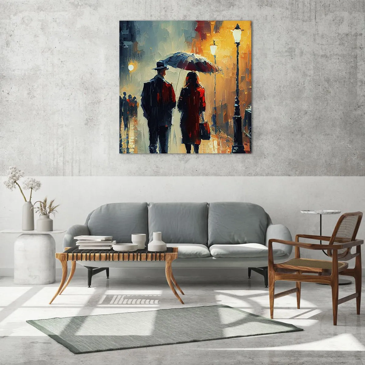 Cuadro sobre vidrio - Impresiones sobre Vidrio - Historia de amor urbana - 30x30 cm