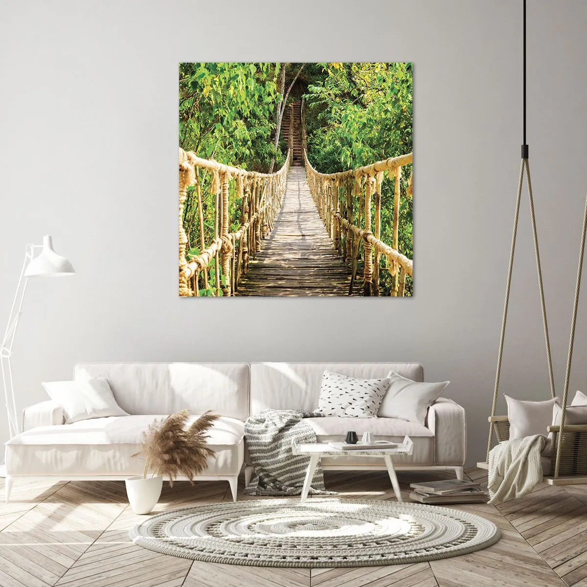 Cuadro sobre lienzo - Impresión de Imagen - Suspendido en verde - 70x70 cm