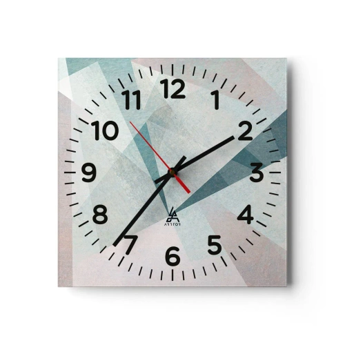 Reloj de pared - Reloj de vidrio - Tranquilo pero dinámico - 40x40 cm