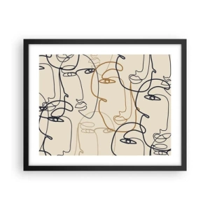 Póster en marco negro - Retrato multiplicado - 50x40 cm