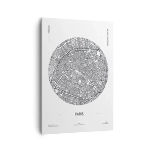 Cuadro sobre lienzo - Impresión de Imagen - Mapa de París en estilo minimalista - 70x100cm - Anatomía de París - Decoración de pared moderna para salón y dormitorio ARTTOR