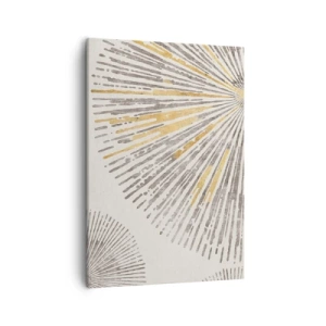 Cuadro sobre lienzo - Impresión de Imagen - Patrón abstracto en forma de rayo - 50x70cm - Belleza lineal - Decoración de pared moderna para salón y dormitorio ARTTOR