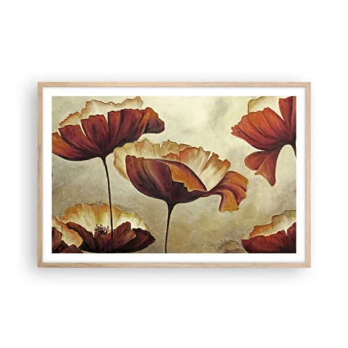 Póster en marco roble claro - Prado de prados - 91x61 cm