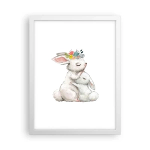 Póster en marco blanco - En ningún lugar mejor que con mamá - 30x40 cm